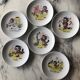 6 Barberousse porcelain plates creation by A.Deshoulieres France