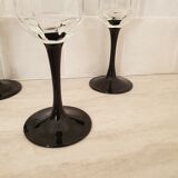 6 Octime octagonal black-footed wine glasses