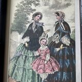 Old illustration in old black and gold frame