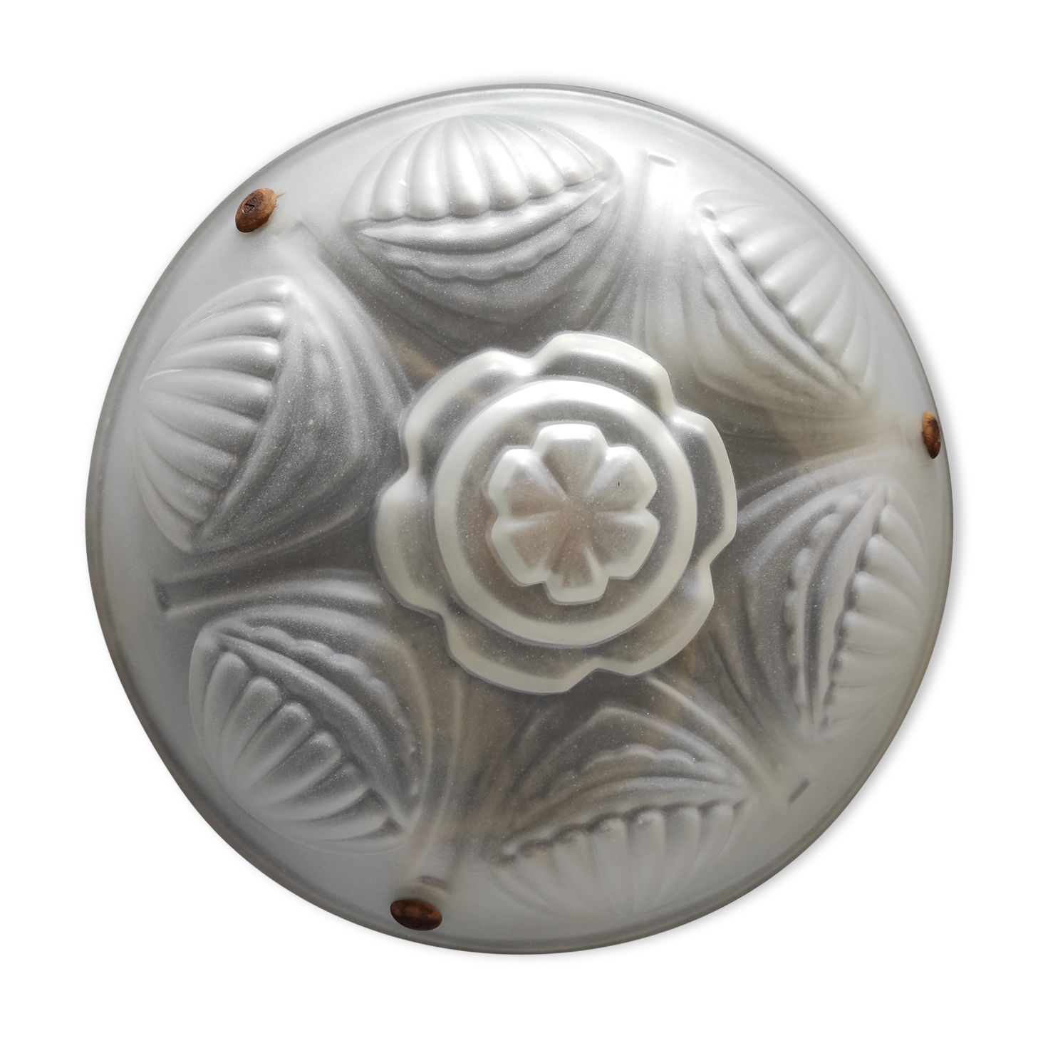 LUSTRE SUSPENSION with BELLE VASQUE in VERRE frosted ART DECO