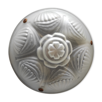 LUSTRE SUSPENSION with BELLE VASQUE in VERRE frosted ART DECO