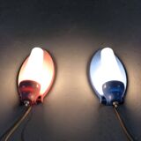 Set of 2 Wall lamps pink & blue 1950’s