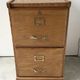 Wooden filing cabinet with 2 drawers - vintage trade furniture 1950