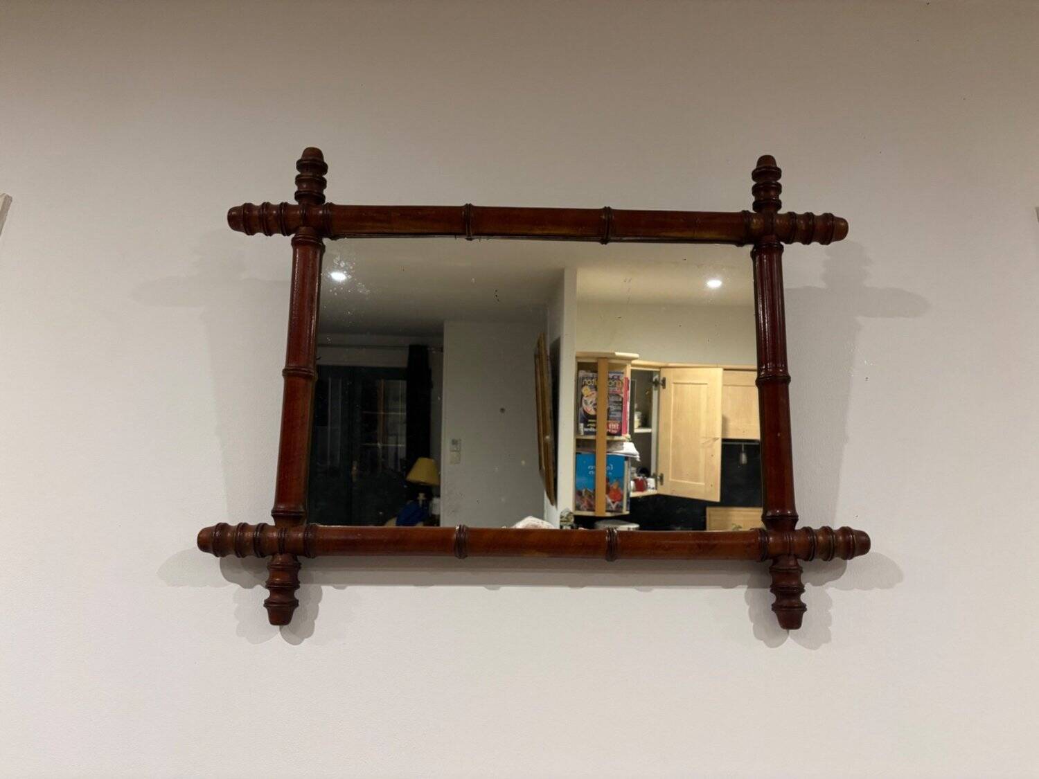 Bamboo Mirror Napoleon III Turned Wood 19th Century