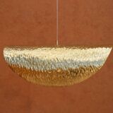 Handmade lotus leaf shaped brass pendant light