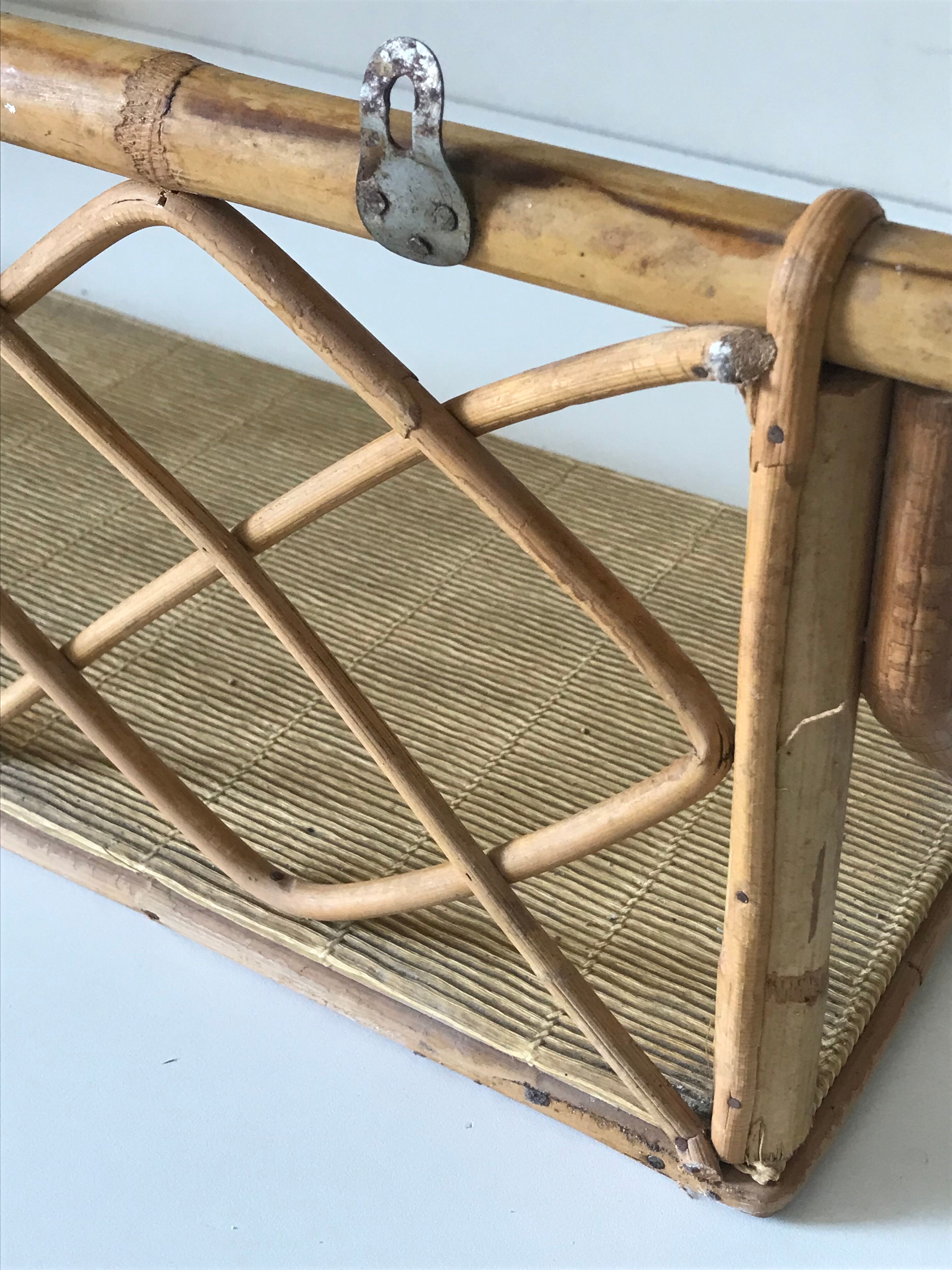 Vintage rattan shelf design 60 years