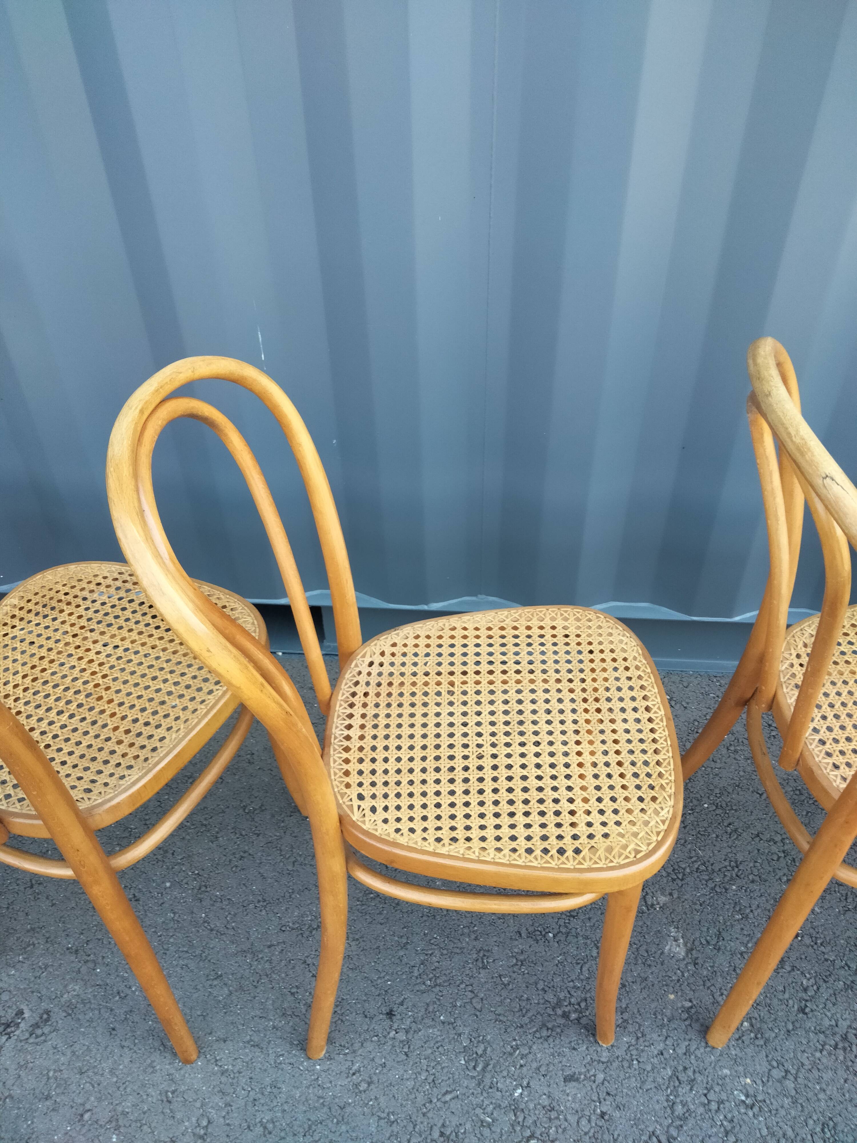 6 chairs canned old vintage bistro