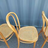 6 chaises cannées ancien bistrot vintage