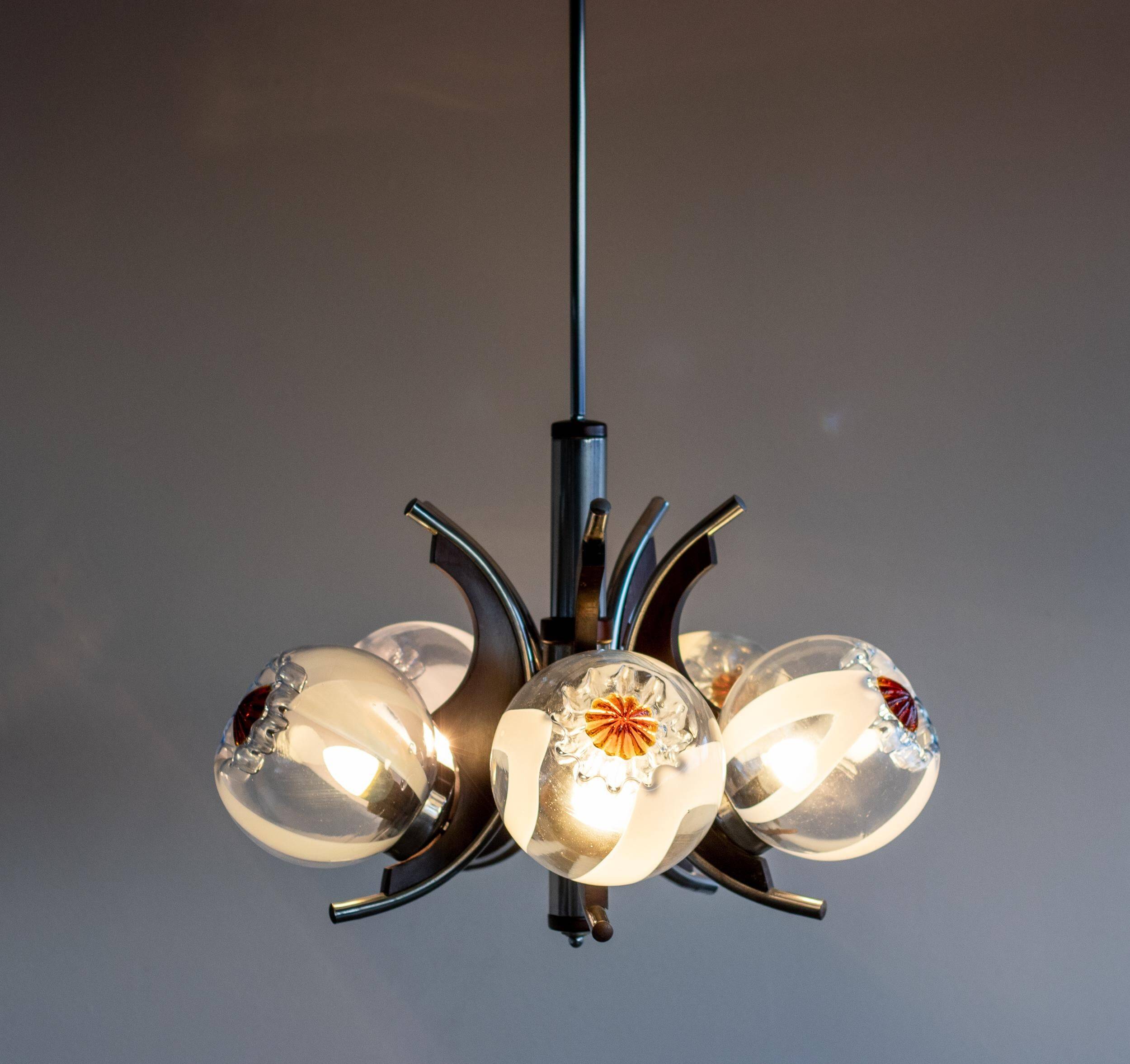 Murano glass chandelier by Mazzega, Italy, 1970