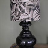 Turned wood lamp