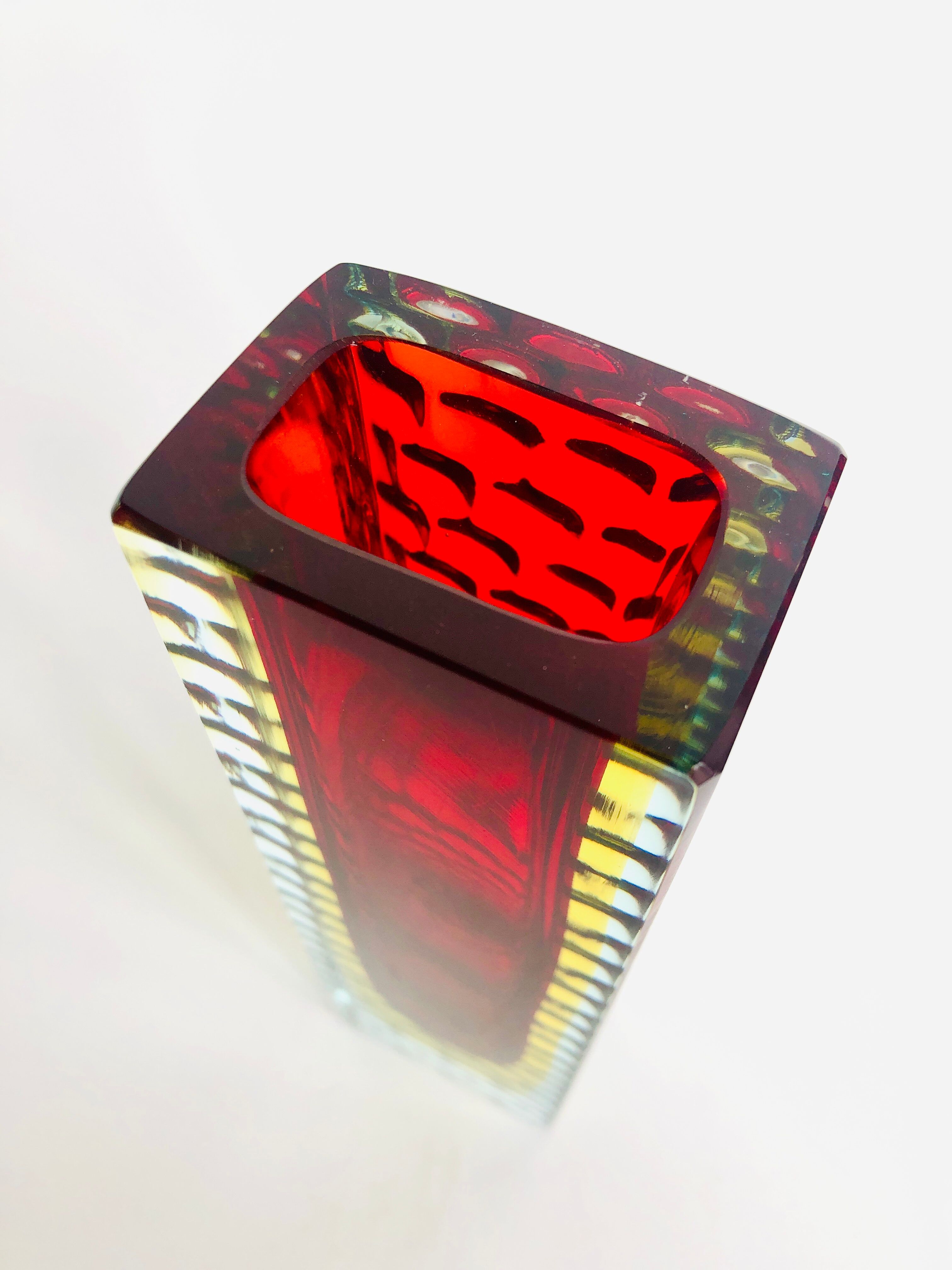 Vase Sommerso Murano design Luigi Mandruzzato, 60s