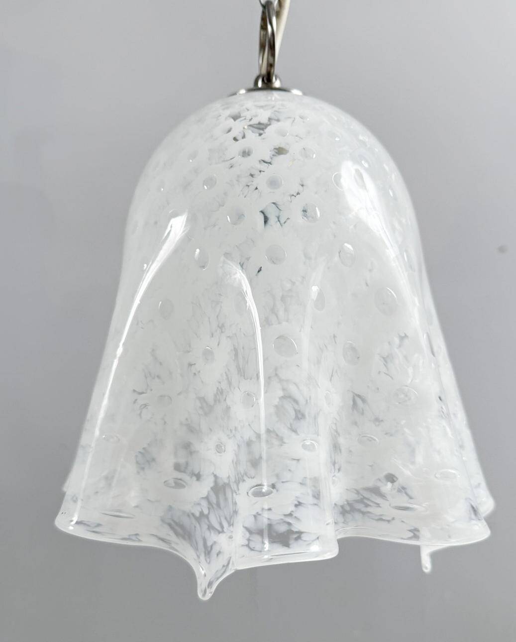 Paolo Venini. Mid-century ceiling lamp 'Fazzoletto', Murano glass, La Murrina, Italy, 1970s.