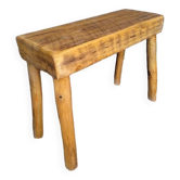 Banc / tabouret 50 cm bois massif ancien patiné