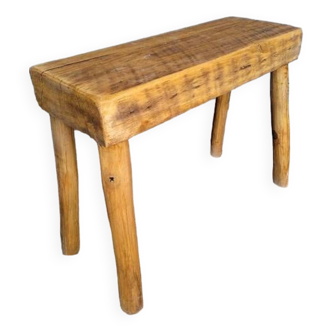 Banc / tabouret 50 cm bois massif ancien patiné