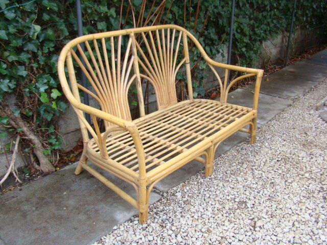 Old rattan sofa