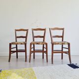 Antique wooden bistro chairs - floral seat