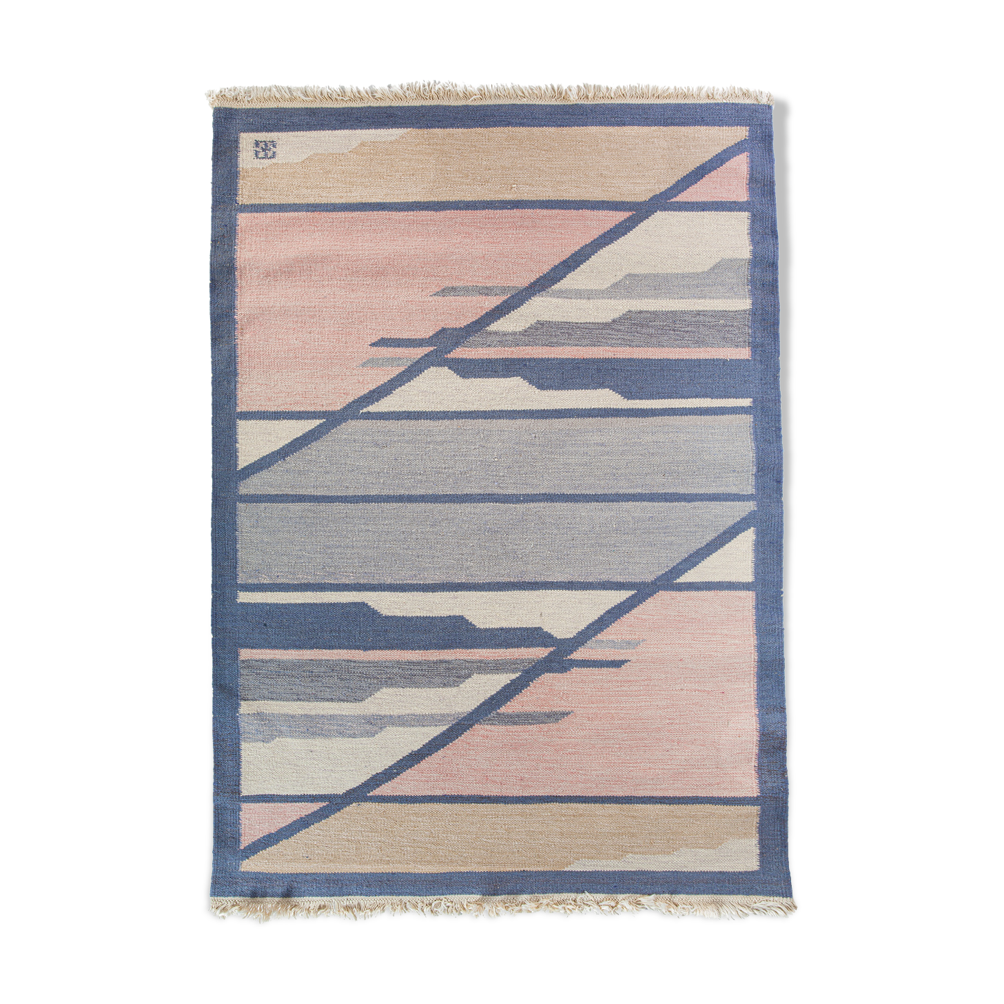 Scandinavian carpet of the 20th century by Elsa Ekholm, 197cm x 140cm