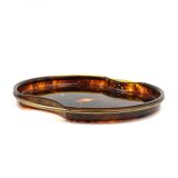 Hollywood regency brass and tortoiseshell lucite tray, Guzzini Italy 1970s