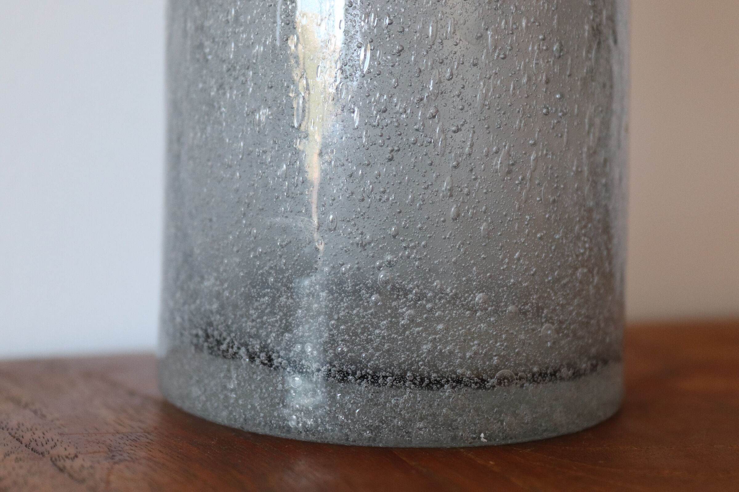 Blown bubble glass vase