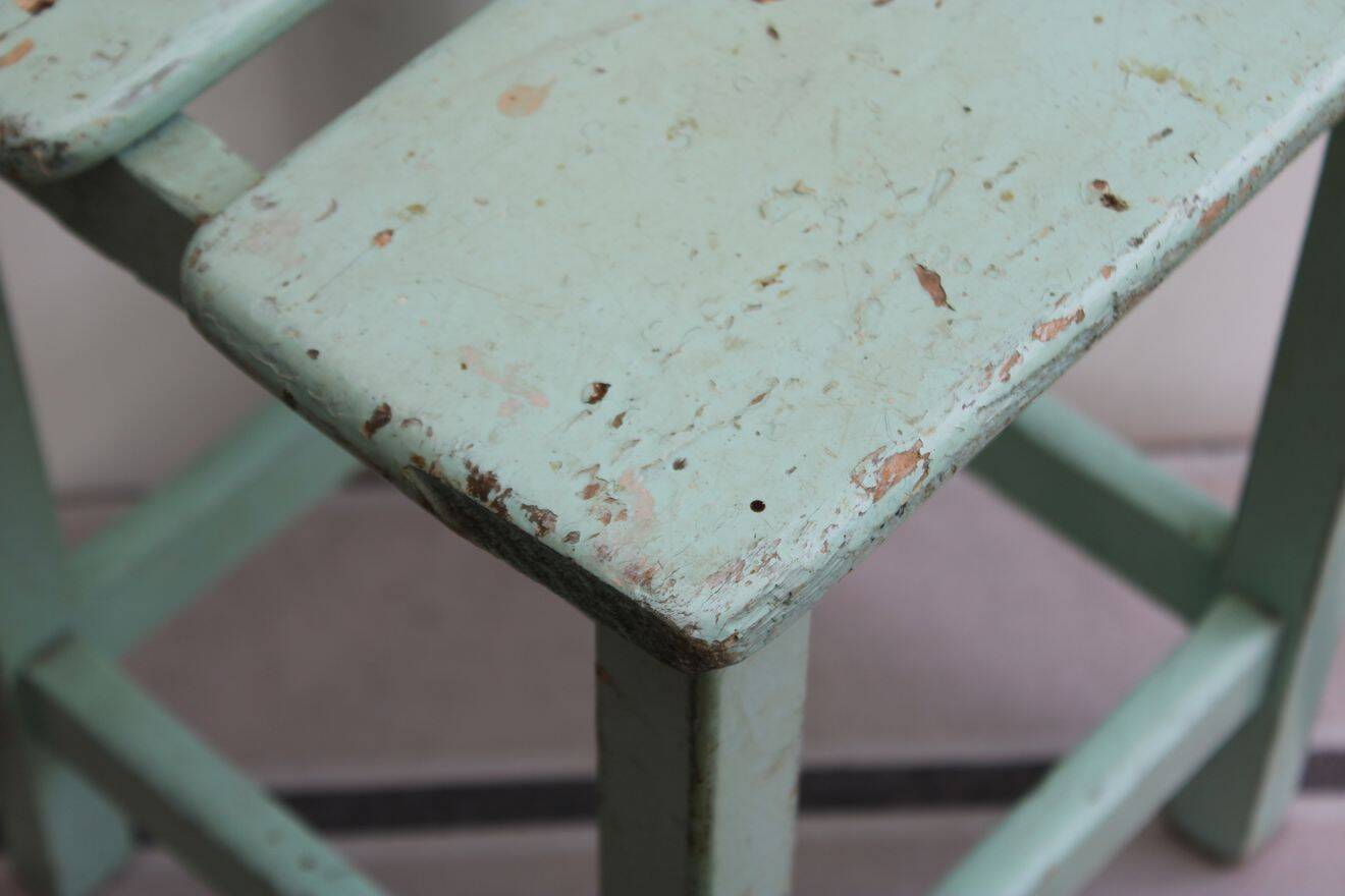 Wooden workshop stool