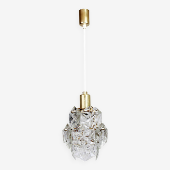 Kinkeldey pendant lamp in crystal and brass, Germany 1970