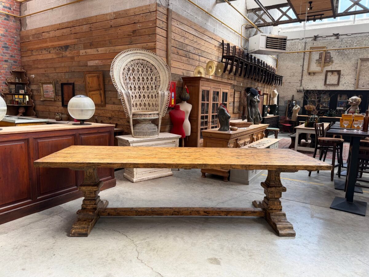 Large monastery-style table in aged fir.