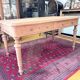 Large table / antique desk in chestnut – light patina