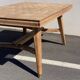 Oak dining table with inlaid top, 40s