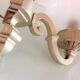 Pair of wall lamps in gilded metal and frosted glass art deco style