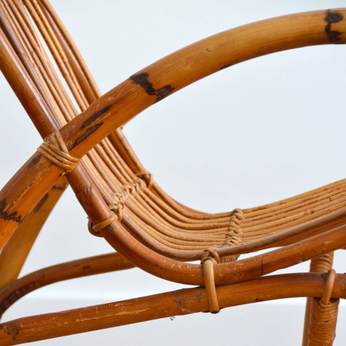 Rattan rocking chair Rohe Noordwolde 50s / 60s