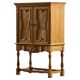 Vintage Danish Chevron Oak Cabinet, Henning Kjærnulf Baroque style, 1960s