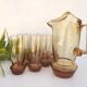 Vintage amber glass and decanter