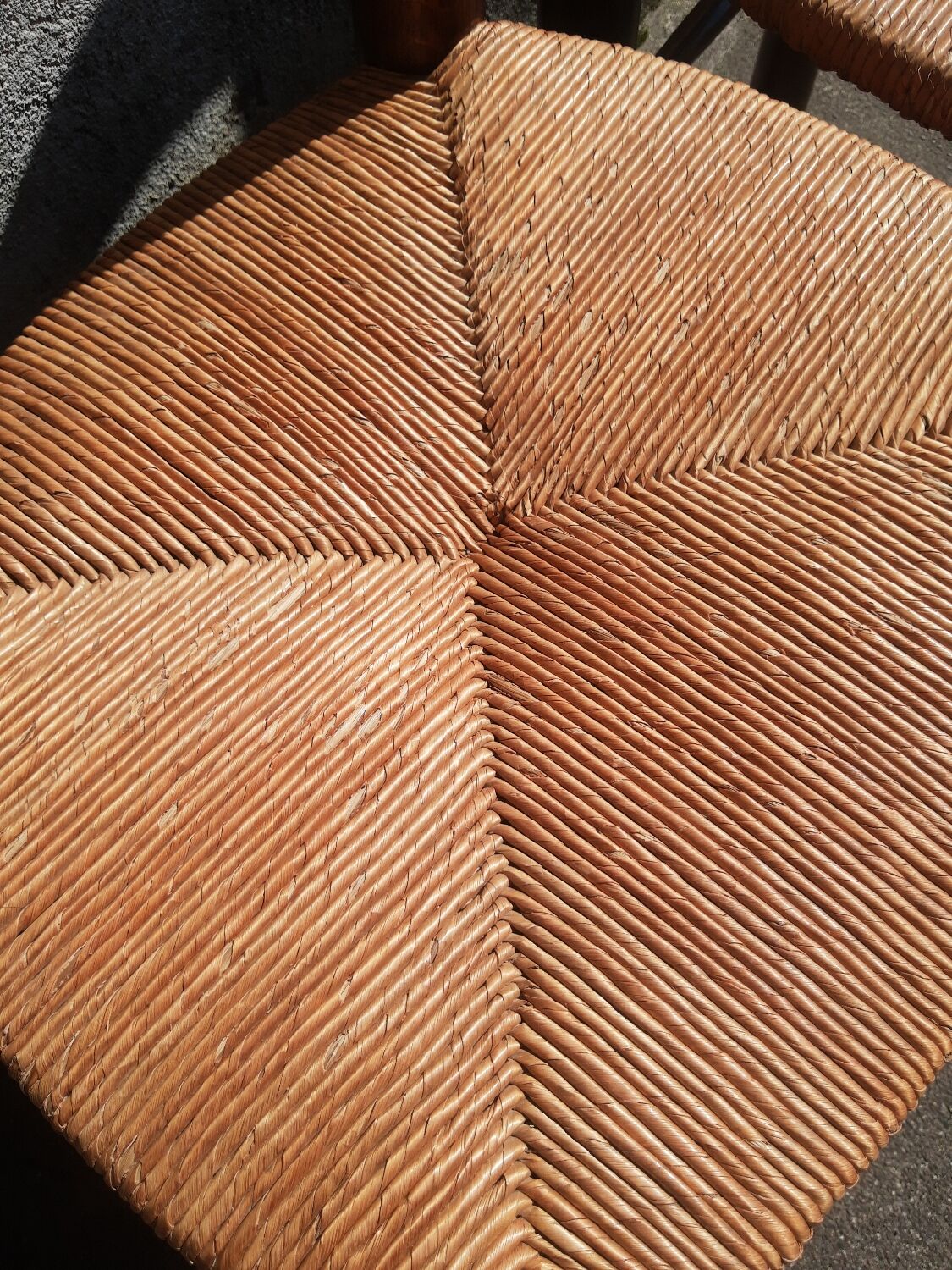 Pair of brutalist wood mulched chairs