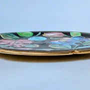 Large Decorative Enamelled Ceramic Plate — Vallauris — Floral Decoration