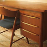 Danish spacious teak desk by Gunnar Nielsen Tibergaard 1960s