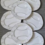 Art Nouveau majolica asparagus plates