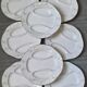 Assiettes à asperges en barbotine Art Nouveau