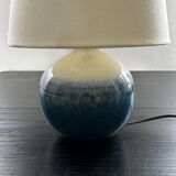 Lampe boule en céramique bleue