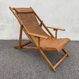 Folding bamboo lounge chair from the early 20th century