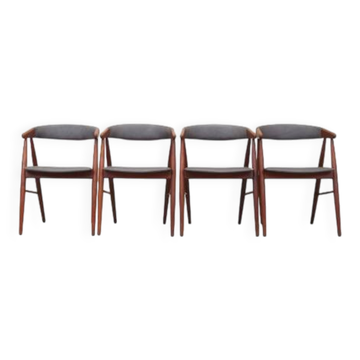 Set of four teak chairs, Danish design, 1960s, designer: Ejner Larsen & Aks