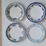 Quartet flat blue plates dessert 39