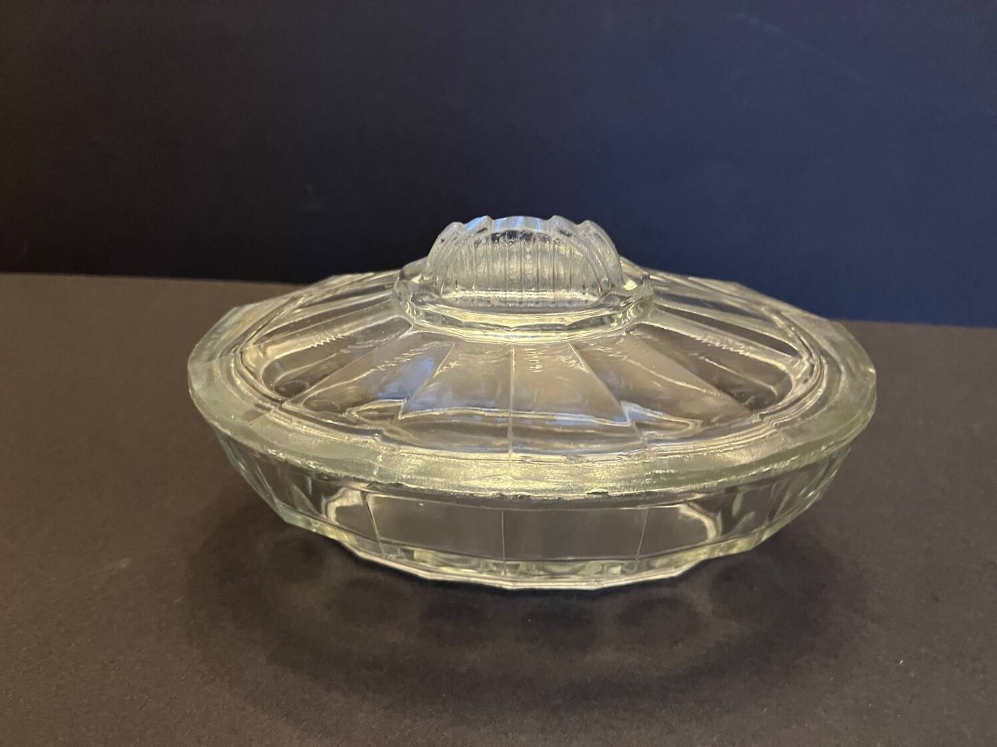 Vintage glass butter dish