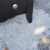 Chest of drawers of the 40s lacquered black 3 drawers