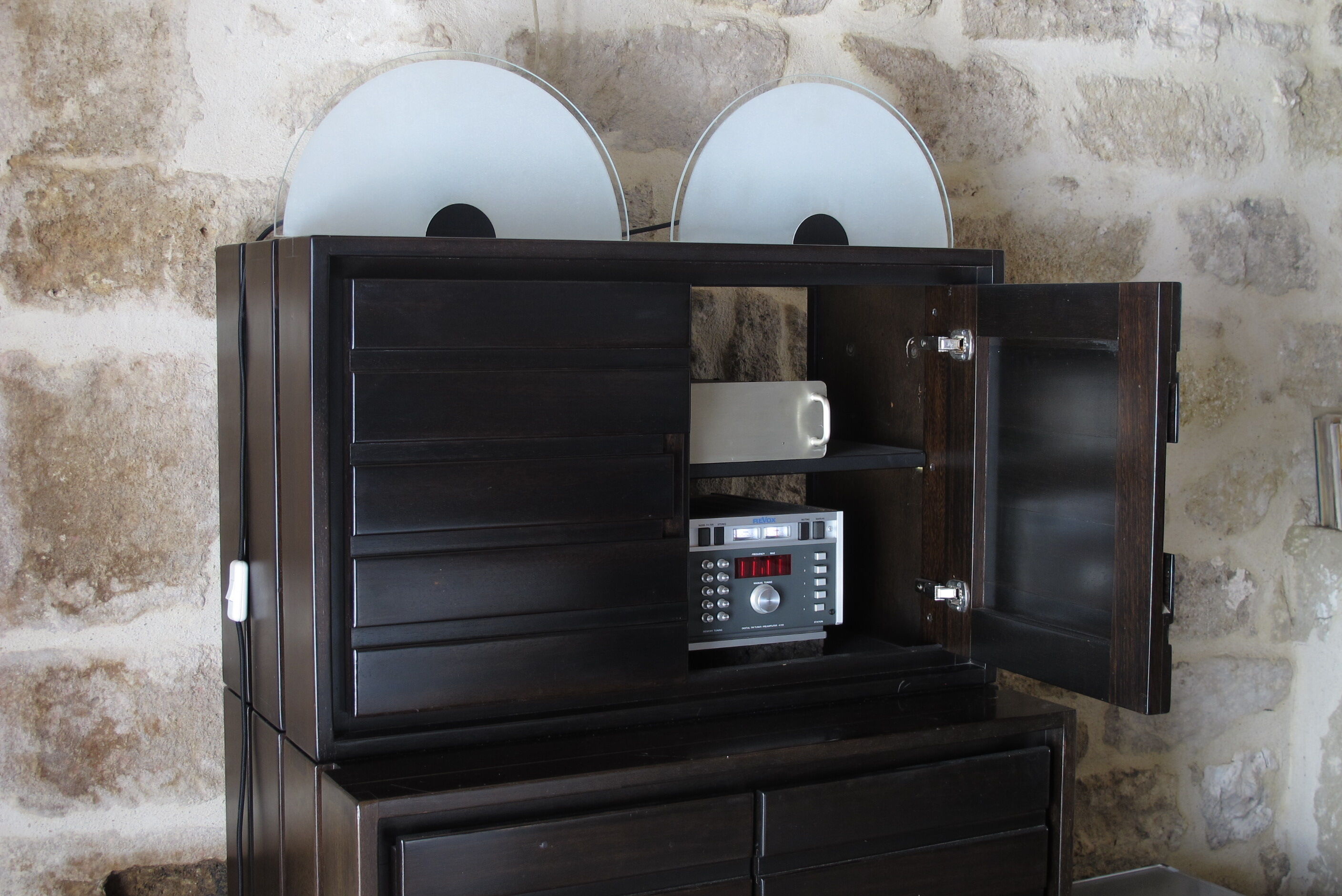 Solid two-door iroko bar furniture