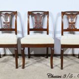 Suite of 5 Cuban Mahogany Chairs, Restoration Period – Early 19th Century