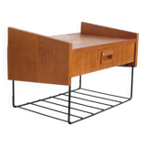 Scandinavian teak wall bedside table 1960