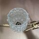 Vintage 1960s glass and brass chandelier from the 50s - 2 branches