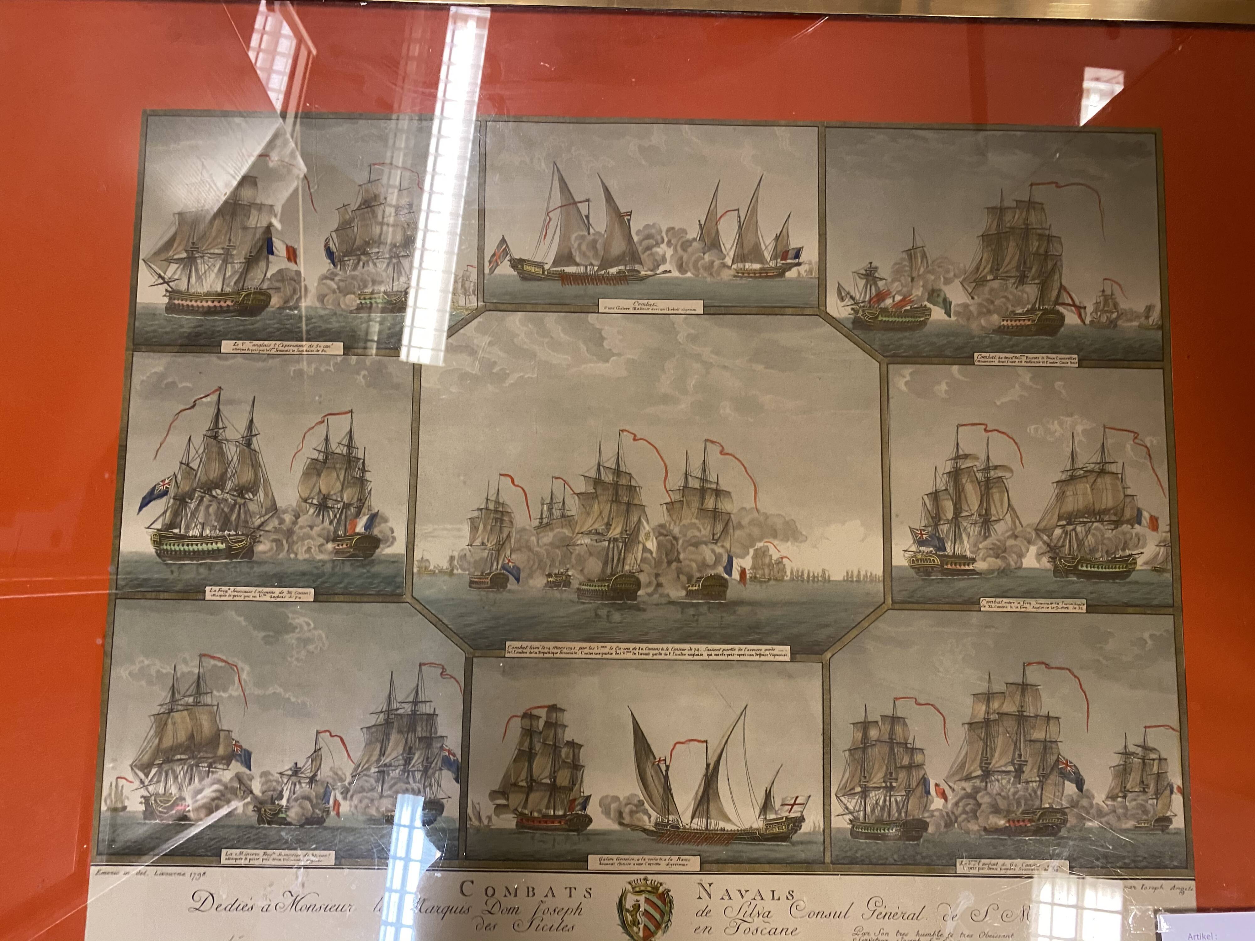 Table basse militaire « combat navals » Dom Joseph