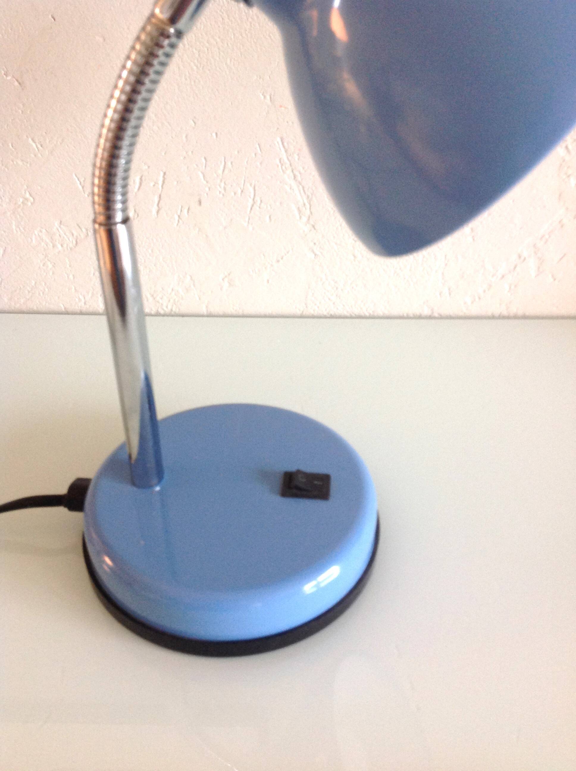 Blue metal desk lamp / vintage 70s-80s
