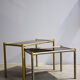 Paire de tables basses laitonnées bambou vintage 1970’